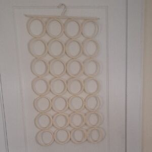 Cream Hanging Scarf Organizer